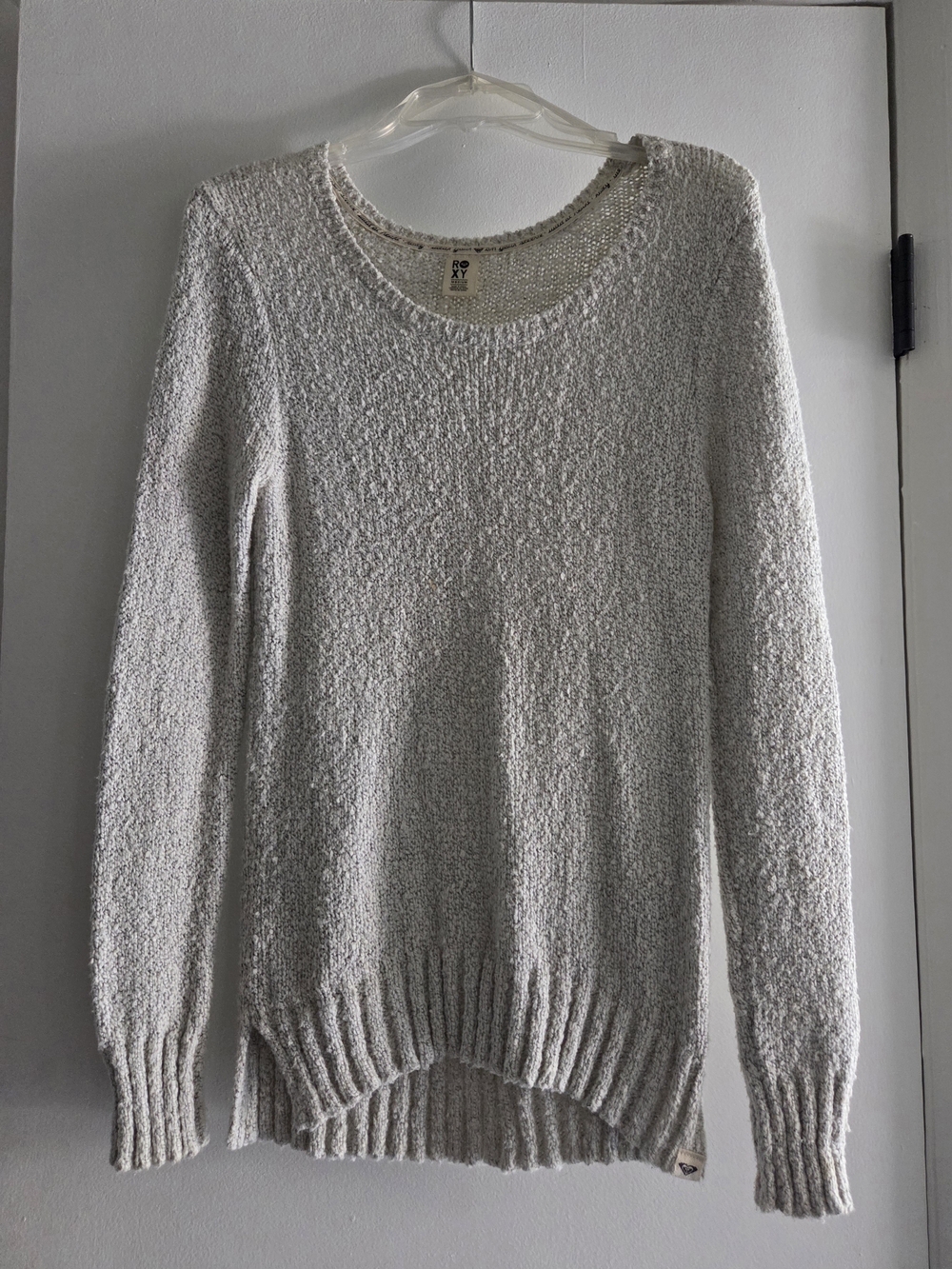 Light Gray Roxy Crewneck Sweater - Cozy Everyday Knit
